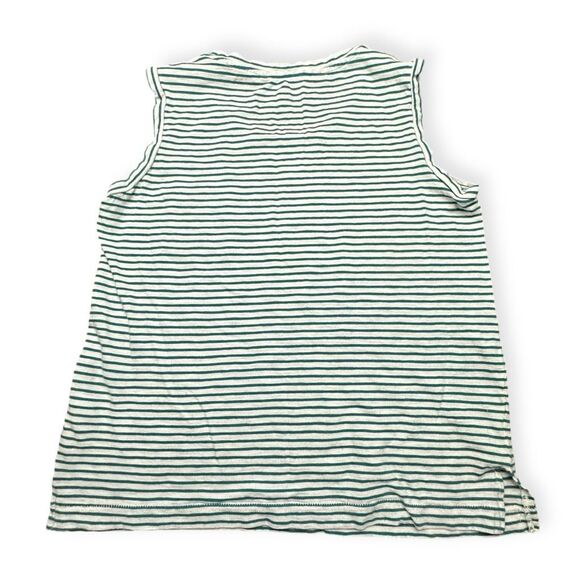 MADEWELL Women’s Green White Striped Whisper Cotton Pocket Tank Top Size Small - Picture 2 of 7